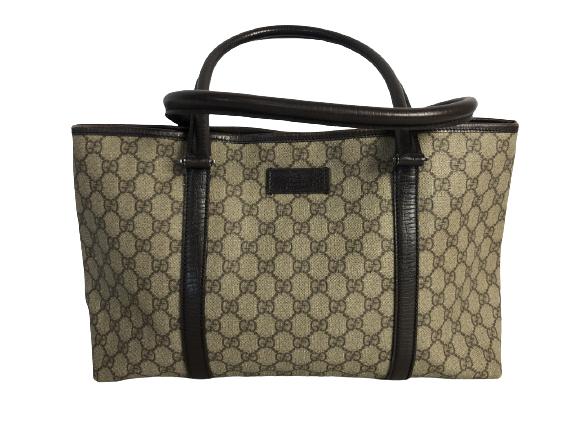 VTG GUCCI BEIGE/BROWN COATED CANVAS JOY TOTE (1 of 5)