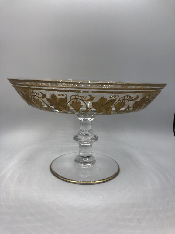 VTG VAL ST. LAMBERT CRYSTAL PAMPE D'OR COMPOTE (1 of 5)