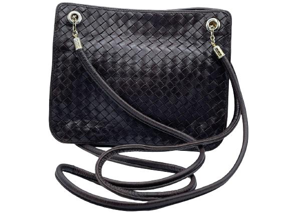 CHARLES JOURDAN PARIS LEATHER WEAVE HANDBAG (1 of 5)