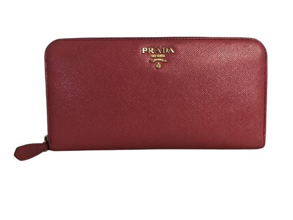 VTG PRADA PINK SAFFIANO LEATHER ZIP AROUND WALLET (1 of 9)