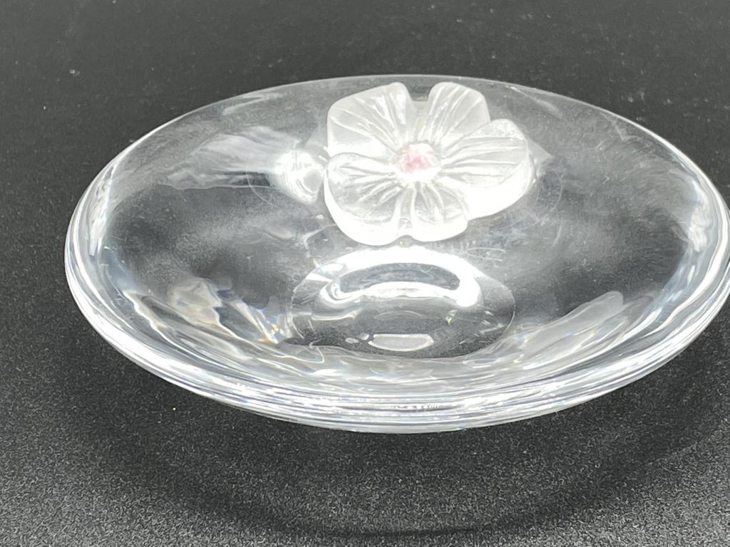 VINTAGE DAUM FRANCE CRYSTAL GLASS FLOWER BOWL 6" (1 of 5)