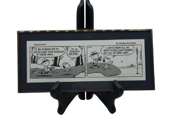 VINTAGE DESK ART FRAMED PEANUTS CARTOON (1 of 5)
