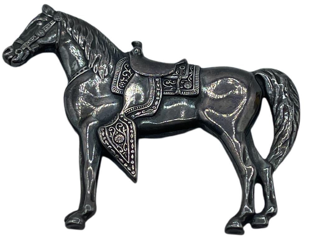 LARGE STERLING SILVER HORSE PIN OR BROOCH (1 of 3)