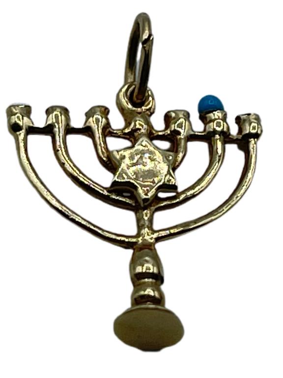 14K GOLD JUDIACA MINORA CHARM: 14K GOLD JUDIACA MINORA CHARM 1.2G