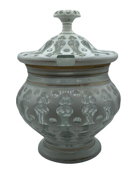 VINTAGE LARGE GLASS LIDDED TUREEN/JAR 13" HIGH (1 of 5)