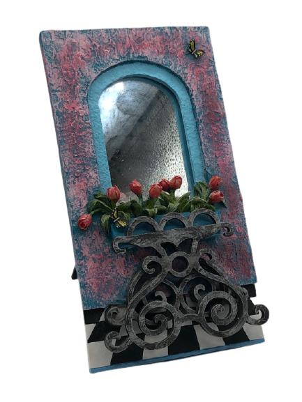 VINTAGE THREE DIMENSIONAL VANDOR SMALL MIRROR (1 of 5)