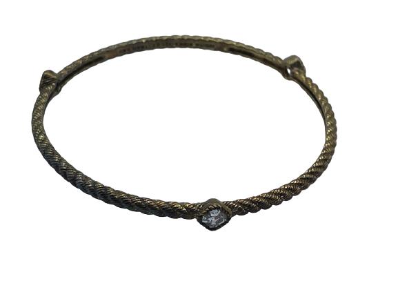 JUDITH RIPKA STERLING AND CZ  BANGLE BRACELET (1 of 4)