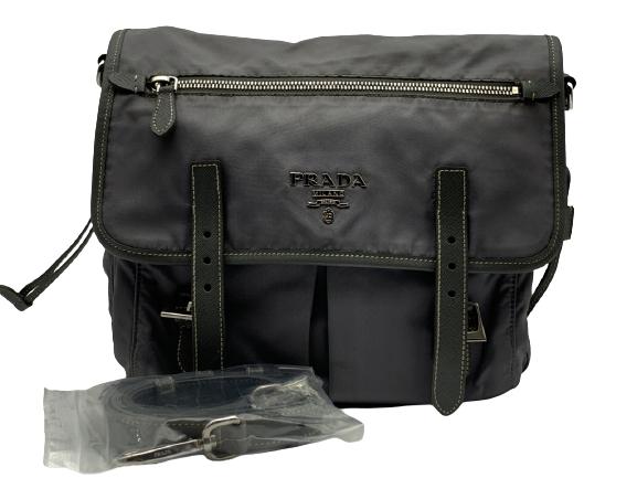 VTG PRADA GRAY TESSUTO NYLON MESSENGER BAG (1 of 10)