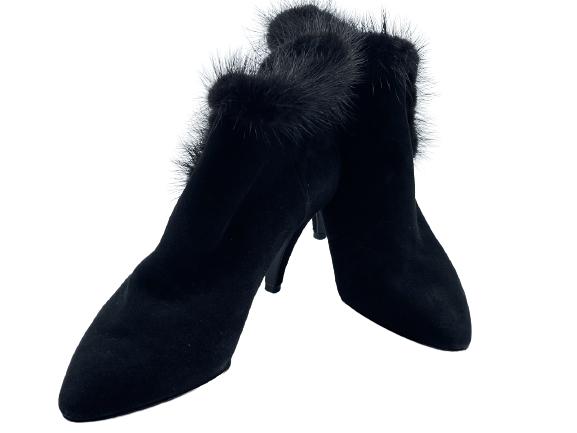 GINO ALDROVANDI ELEGANT BLACK ANKLE BOOTS: GINO ALDROVANDI ELEGANT BLACK ANKLE BOOTS -SIZE 37 1/2