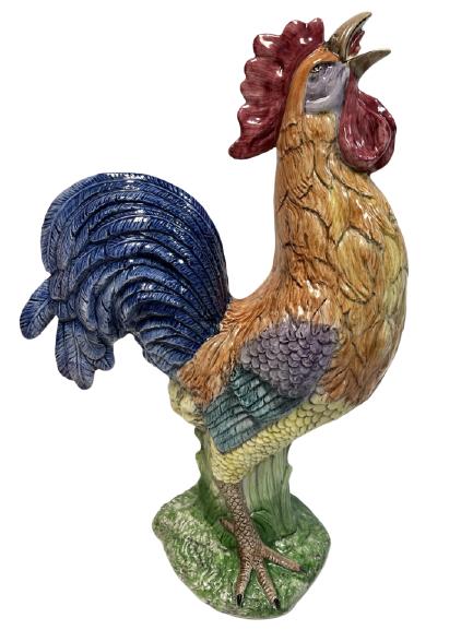 VINTAGE VIETRI CERAMIC ROOSTER FIGURINE STATUE 23" (1 of 7)