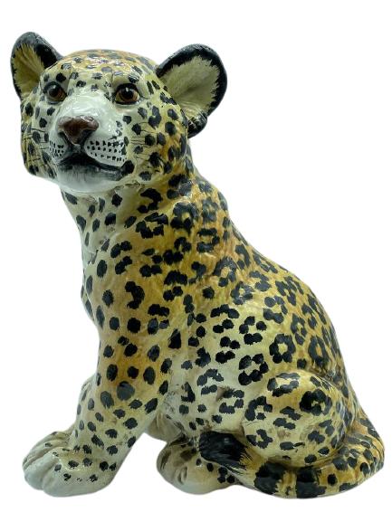 VTG ITALIAN MAJOLICA CERAMIC LEOPARD 15" (1 of 7)
