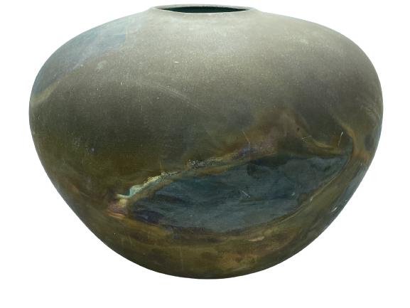 LARGE 1968 TONY EVANS RAKU POTTERY VASE 12" (1 of 6)
