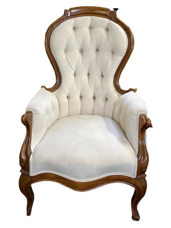 VINTAGE ANTIQUE STYLE QUEEN ANNE SIDE CHAIR 42" (1 of 9)