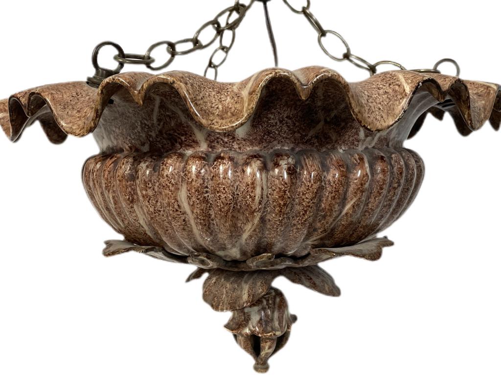 VINTAGE MARBLED STONE STYLE CHANDELIER 17" (1 of 6)