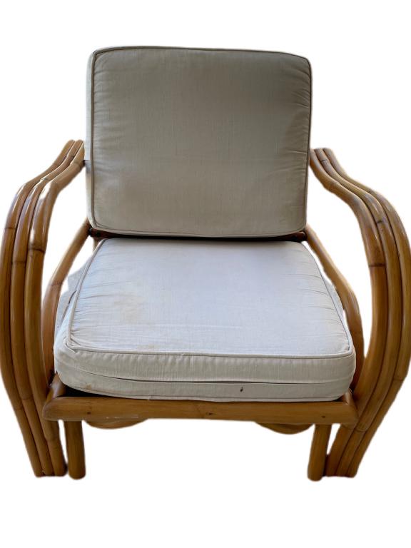 VINTAGE COASTAL MODERN RATTAN SIDE CHAIR 29" (1 of 8)