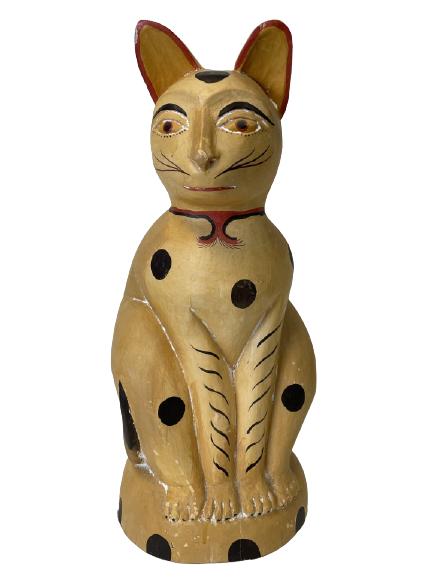 VINTAGE MEXICAN FOLK ART STYLE CAT SCULPTURE 25" (1 of 6)