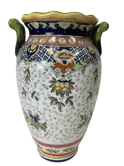 VINTAGE ITALIAN MAJOLICA STYLE URN GARDEN PLANTER (1 of 6)