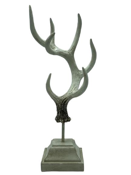 MODERN DEER ANTLER SCULPTURE ON STAND 20" (1 of 5)