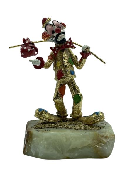 VINTAGE RON LEE 24K GOLD PLATED CLOWN FIGURINE 6" (1 of 3)