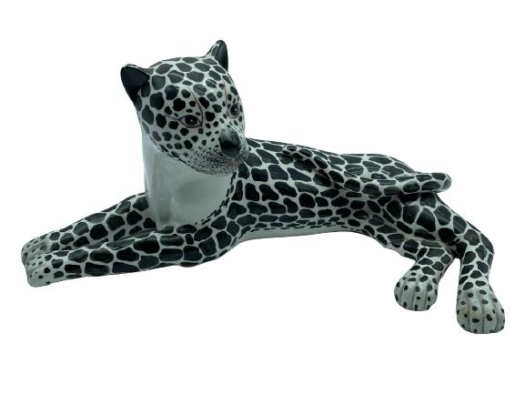 VINTAGE ITALIAN CERAMIC LEOPARD FIGURINE 12" (1 of 4)