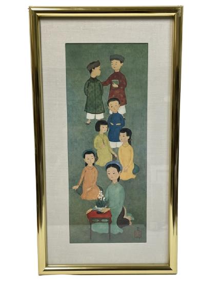 VINTAGE MAI THU CHILDREN PRINT WALL ART 33" (1 of 5)