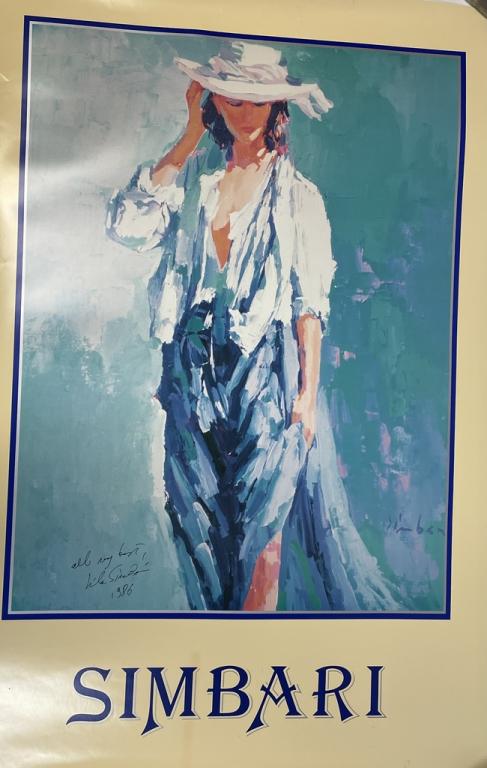 VINTAGE SIGNED SIMBARI POSTER 36" (1 of 2)