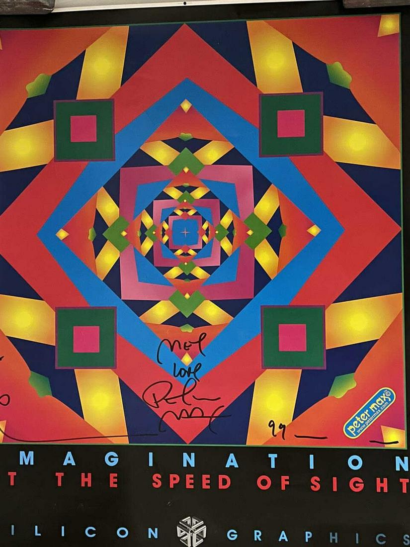 PETER MAX SIGNED ADVERTISING POSTER PRINT 31" (1 of 8)
