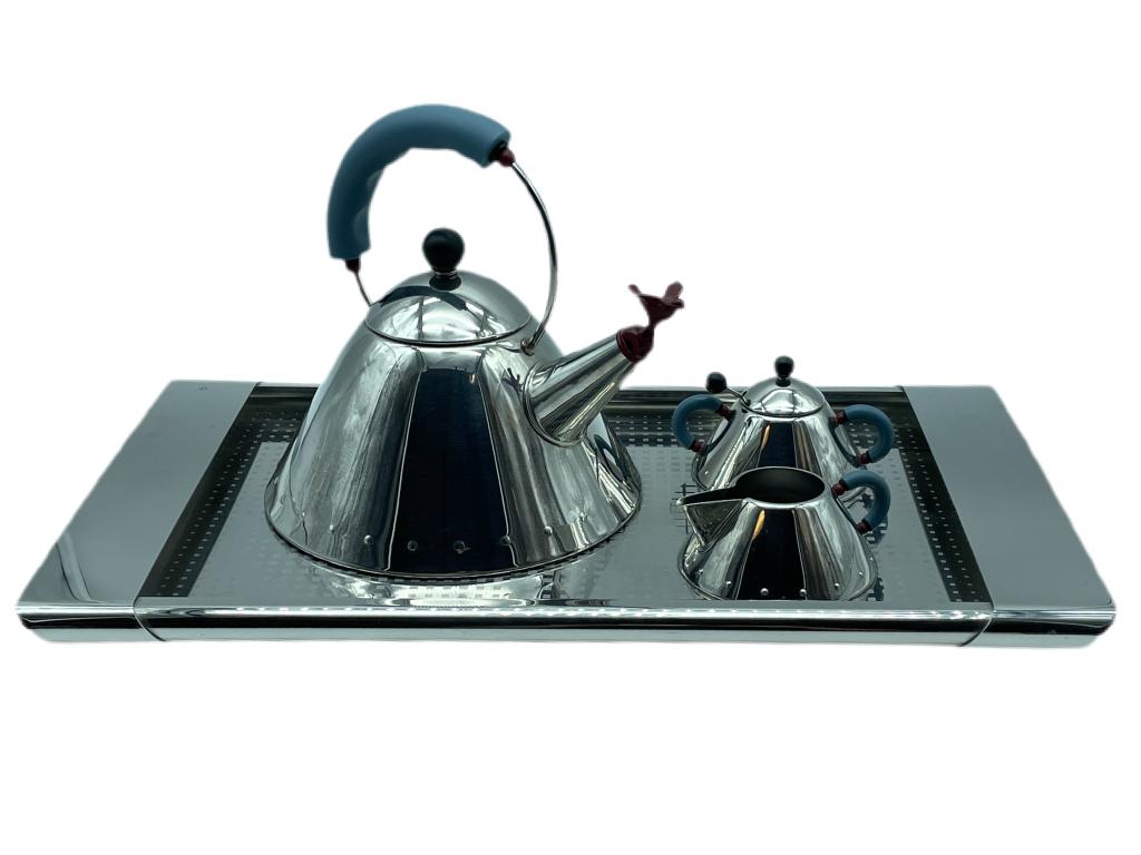 VINTAGE ALESSI CHROME MID CENTURY MODERN TEA SET (1 of 11)