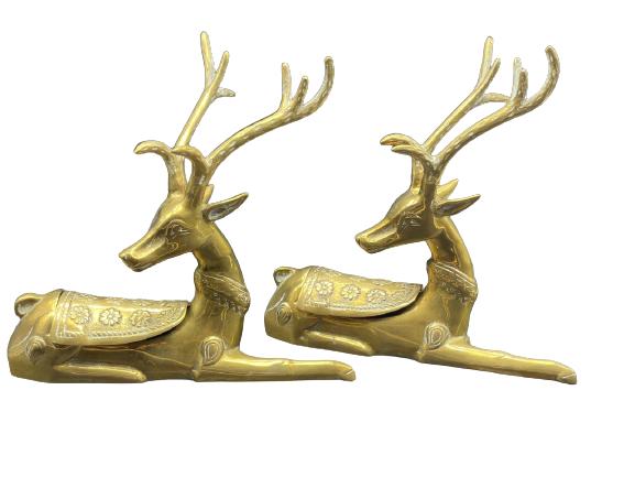 VINTAGE PAIR OF BRASS DEER BOXES (1 of 7)
