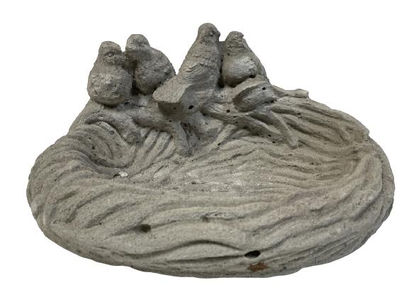 VINTAGE CAST STONE BIRD BATH SCULPTURE 11" (1 of 5)