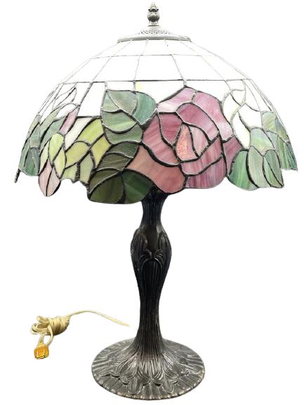 VINTAGE TIFFANY STAINED GLASS STYLE TABLE LAMP 22" (1 of 5)