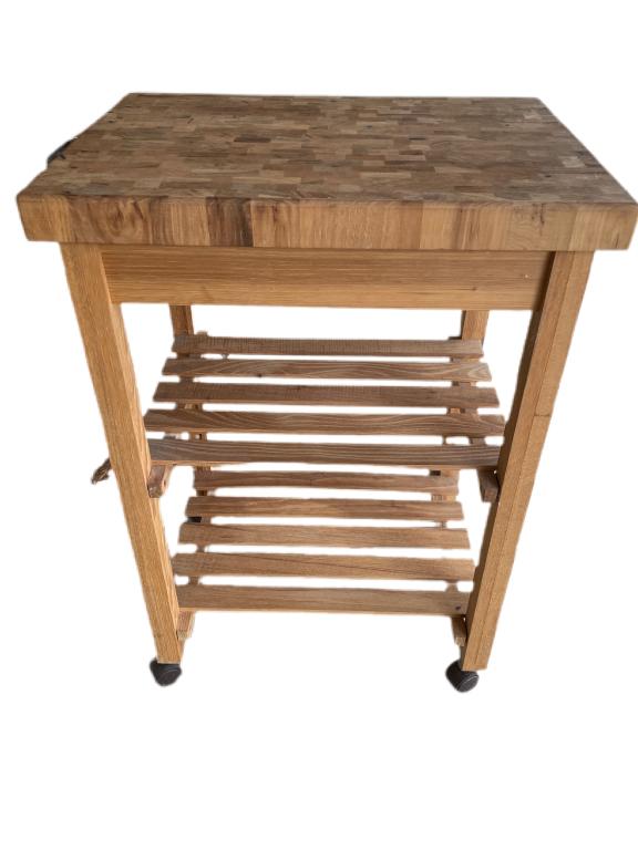 VINTAGE BUTCHER BLOCK STYLE KITCHEN ISLAND 22" (1 of 7)
