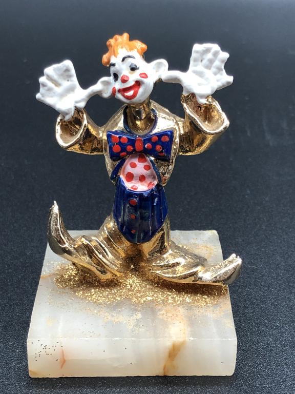 VINTAGE ORIGINAL 24K GOLD PLATED CLOWN (1 of 2)