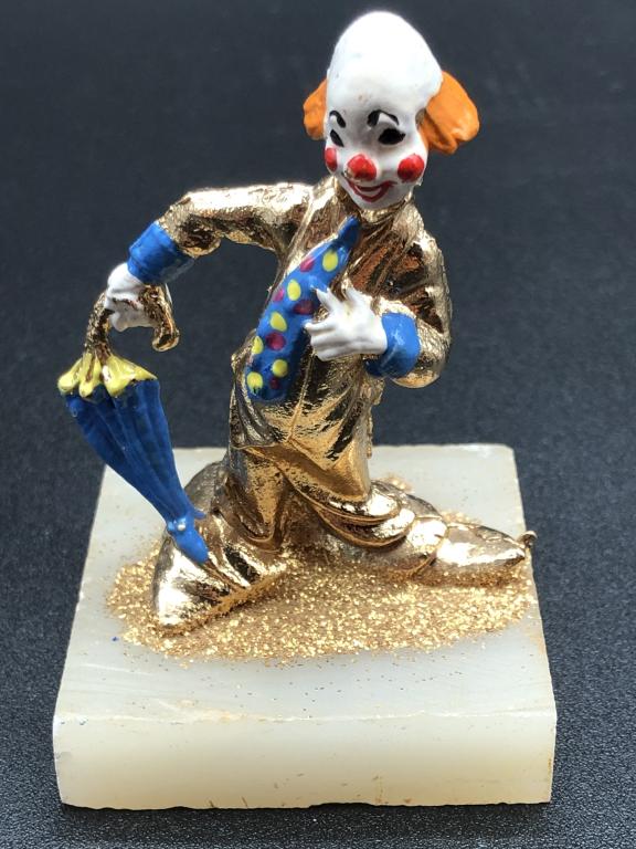 VINTAGE  ORIGINAL 24K GOLD PLATED CLOWN (1 of 2)