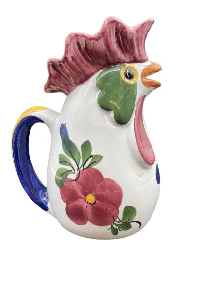 COLORFUL ROOSTER PITCHER MADE IN ITALY (1 of 4)