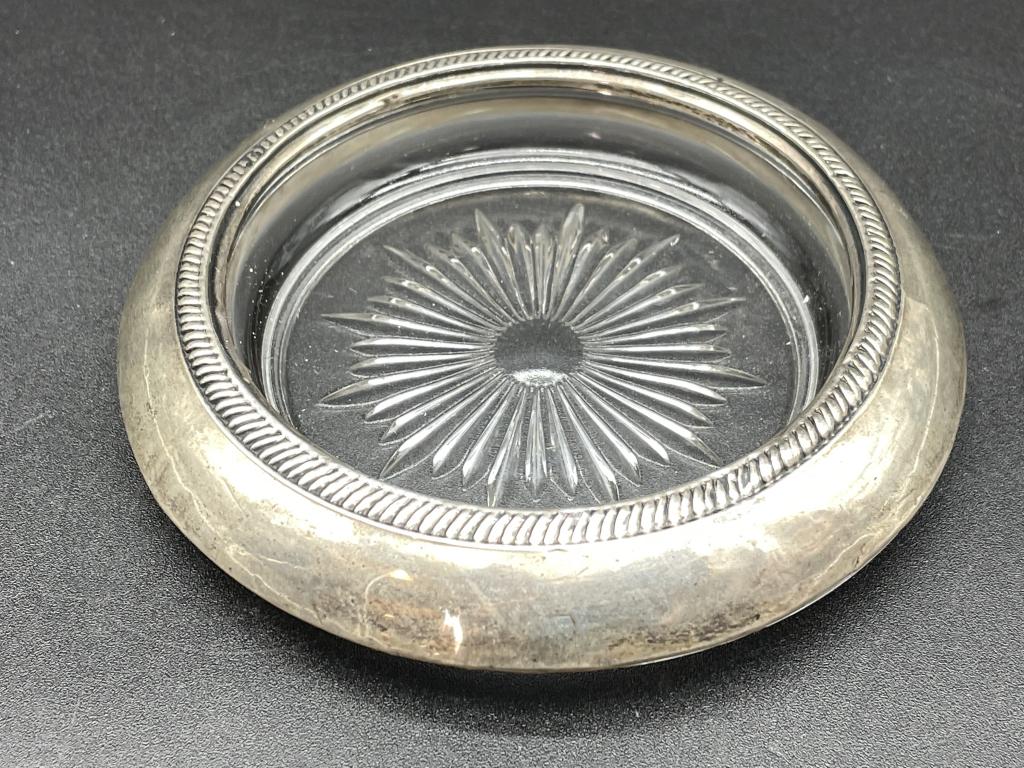 VINTAGE STERLING SILVER TRINKET / ASH TRAY (1 of 4)