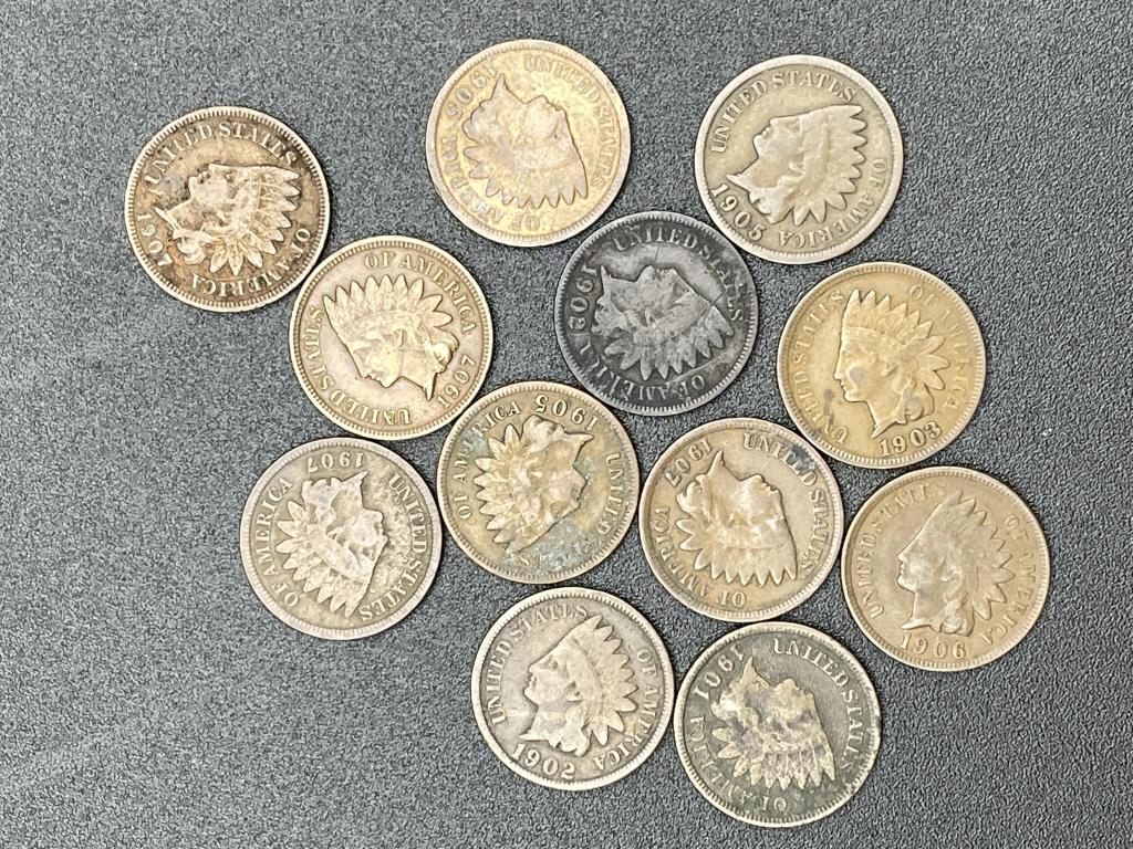 12 1900'S  BIG HEAD WHEAT COLLECTIBLE PENNIES (1 of 3)