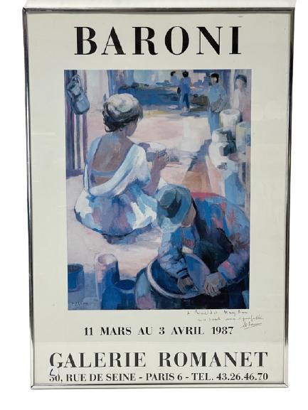 VINTAGE SIGNED 1987 BARONI ART EXHIBIT POSTER 24" (1 of 4)