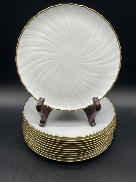 12 BERNADAUD LIMOGES "VERLAINE" SWIRL PLATES (1 of 4)