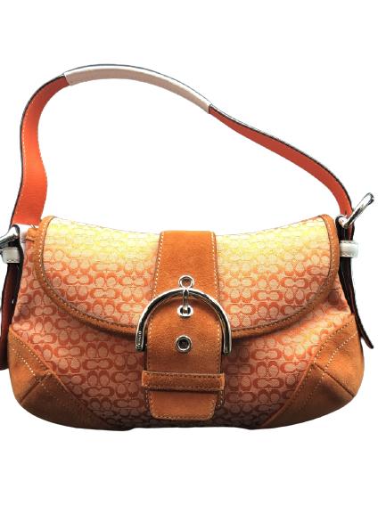 VINTAGE ORANGE COACH HANDBAG: VINTAGE ORANGE COACH HANDBAG