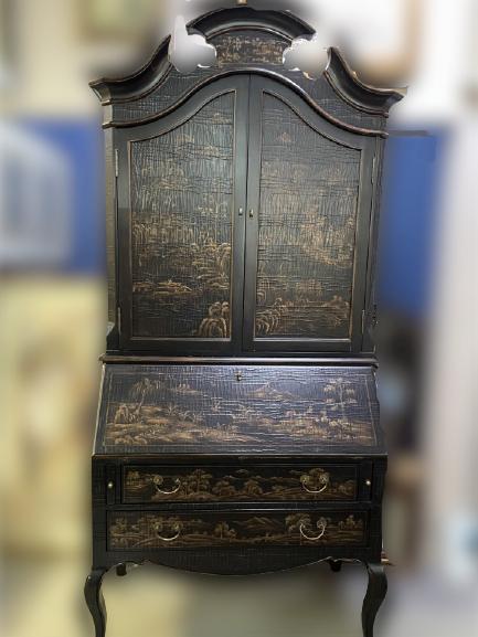 VINTAGE ASIAN STYLE SECRETARY DESK CABINET 90" (1 of 11)