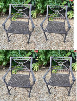 4 VINTAGE REGENCY STYLE OUTDOOR DINING CHAIRS 32" (1 of 1)