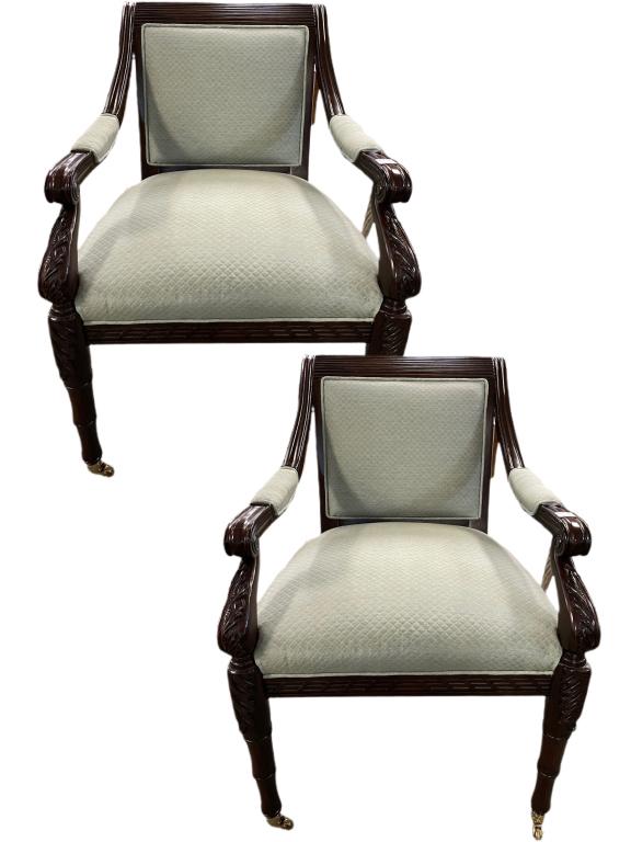PAIR OF EUROPEAN REGENCY STYLE ARM CHAIRS (1 of 12)