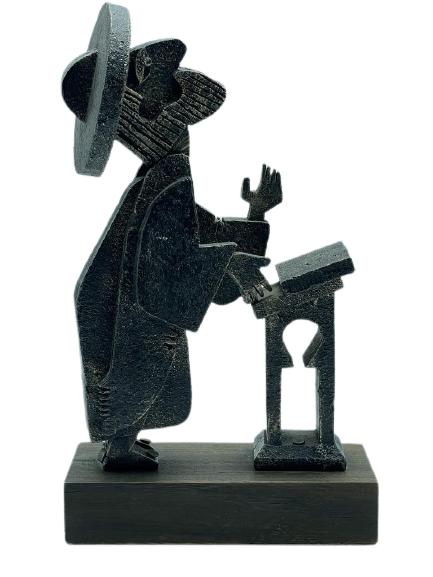 VTG FRANK MEISLER PRAYING RABBI BRONZE STATUE 12" (1 of 4)