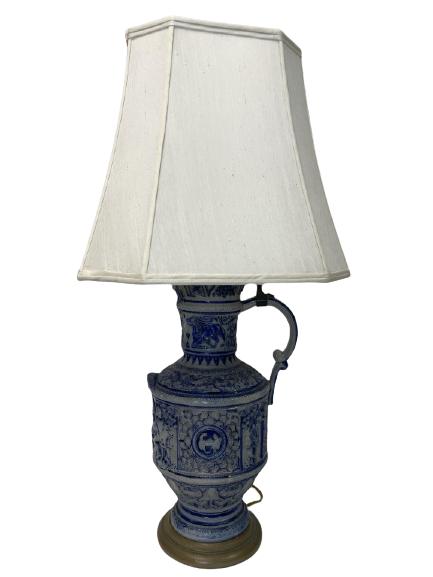 VINTAGE SALT GLAZE BEER STEIN TABLE LAMP 30" (1 of 8)