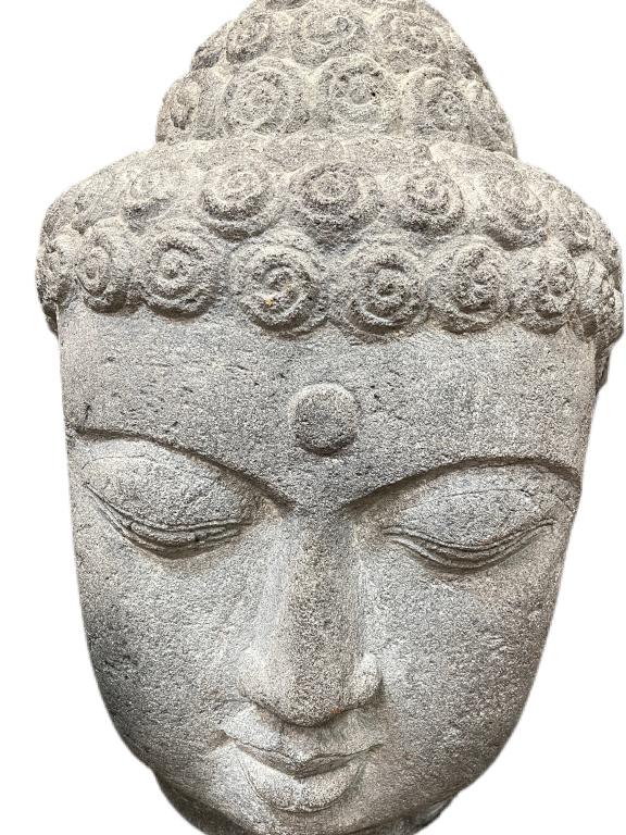LARGE STONE BUDDHA HEAD STATUE 16" (1 of 4)