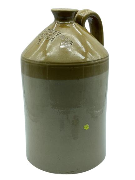 JOHN BOOTY & CO WHISKY MOONSHINE POTTERY JUG 16" (1 of 4)