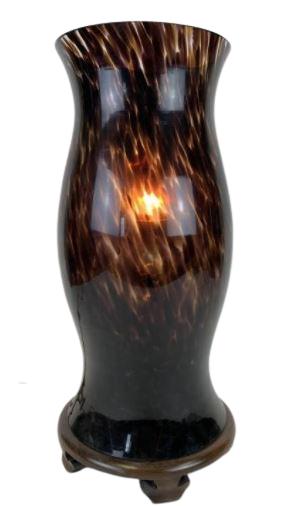 LARGE MURANO STYLE HURRICANE GLASS LAMP 20.5" (1 of 1)