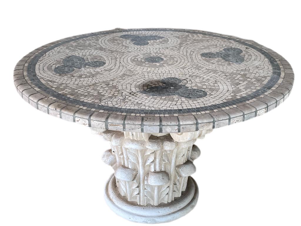 LARGE OUTDOOR MOSAIC TILE TABLE 48" (1 of 5)