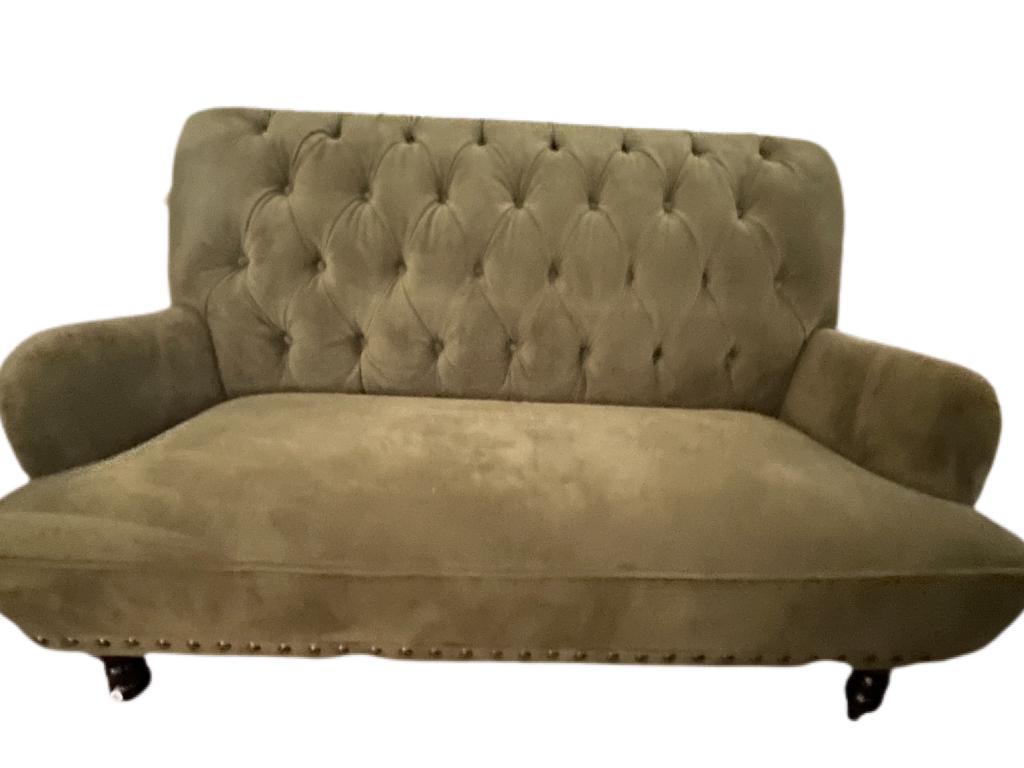 PIER 1 IMPORTS MICROFIBER LOVESEAT SOFA 54" (1 of 8)